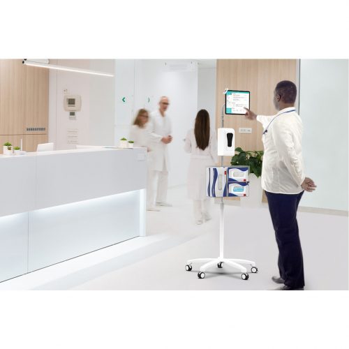 Cta Digital Accessories Heavy-Duty Medical Mobile Floor Stand for 7-13 Inch Tablets (White)Up to 13″ Screen Support65″ HeightFloorWhite PAD-SHFSW