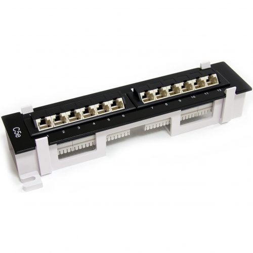 Startech .com 1U 12 Port Wall Mount Cat5e 110 Patch Panel45 Degree12 x RJ-45 PANEL4512