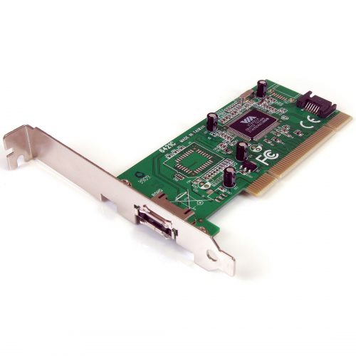 Startech .com  1 Port eSATA + 1 Port SATA PCI SATA Controller CardAdd an internal SATA port and an external SATA (eSATA) port to yo… PCIESATA2I