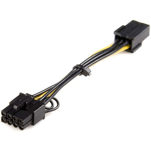 Startech .com Power Adapter CablePCI Express6 Pin8 PinPCIeFor PCI Express CardYellow6.10″ Cord Length PCIEX68ADAP