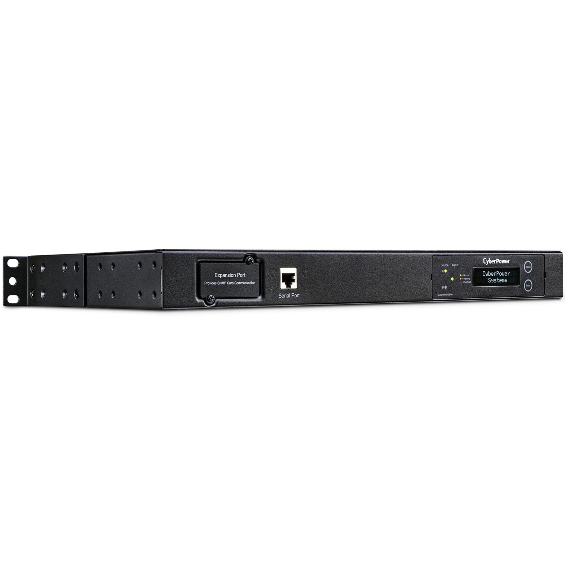 Cyber Power PDU15M10AT 100120 VAC 15A Metered ATS PDU10 Outlets, 10 ft, 2 x NEMA 5-15P, Horizontal, 1U, LCD,  Warranty PDU15M10AT