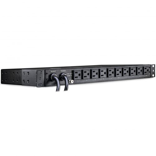 Cyber Power PDU15M10AT 100120 VAC 15A Metered ATS PDU10 Outlets, 10 ft, 2 x NEMA 5-15P, Horizontal, 1U, LCD,  Warranty PDU15M10AT