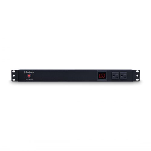 Cyber Power PDU15M2F8R Single Phase 100125 VAC 15A Metered PDU10 Outlets, 15 ft, NEMA 5-15P, Horizontal, 1U, Lifetime Warranty PDU15M2F8R