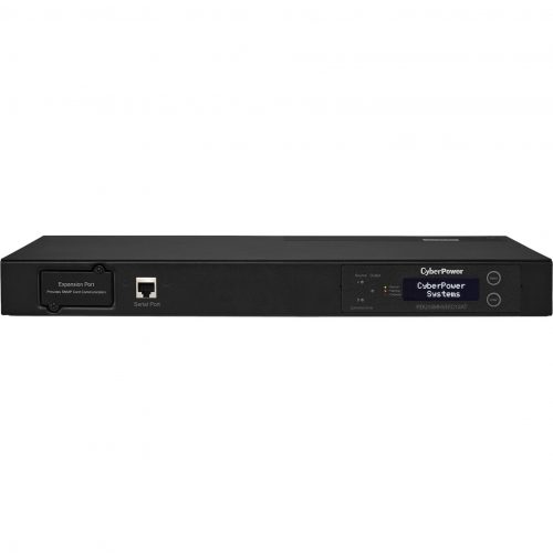 Cyber Power PDU15MHVIEC12AT 200240 VAC 15A Metered ATS PDU12 Outlets, 10 ft, 2 x IEC-320 C14, Horizontal, 1U, LCD,  Warranty PDU15MHVIEC12AT