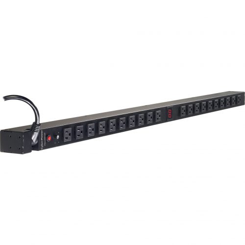 Cyber Power PDU15MV20F 100125 VAC 15A Metered PDU20 Outlets, 10 ft, NEMA 5-15P, Vertical, 0U, Lifetime Warranty PDU15MV20F