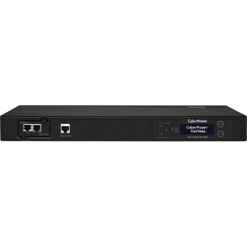 Cyber Power PDU15SW10ATNET 100120 VAC 15A Switched ATS PDU10 Outlets, 10 ft, 2 x NEMA 5-15P, Horizontal, 1U, LCD,  Warranty PDU15SW10ATNET
