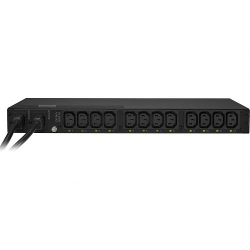 Cyber Power PDU15SWHVIEC12ATNET 200240 VAC 15A Switched ATS PDU12 Outlets, 10 ft, 2 x IEC-320 C14, Horizontal, 1U, LCD,  War… PDU15SWHVIEC12ATNET