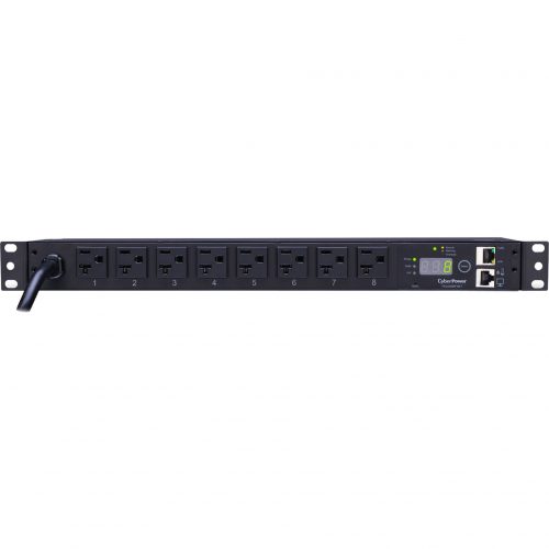 Cyber Power Monitored PDU RM 1U PDU20M8FNET 20A 8-Outlet8 x NEMA 5-20RZero U 19″ Rack-mountable, 1U 19″ Rack-mountable PDU20M8FNET