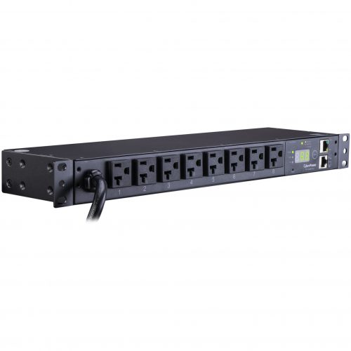 Cyber Power Monitored PDU RM 1U PDU20M8FNET 20A 8-Outlet8 x NEMA 5-20RZero U 19″ Rack-mountable, 1U 19″ Rack-mountable PDU20M8FNET
