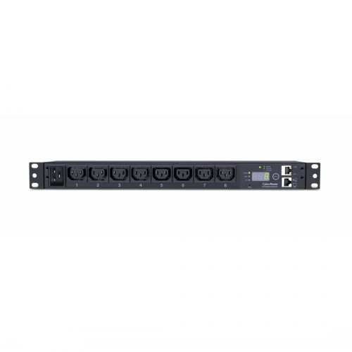 Cyber Power PDU20MHVIEC8FNET 200240 VAC 20A Monitored PDU8 Outlets, 10 ft, IEC-320 C20, Horizontal, 1U, SNMP,  Warranty PDU20MHVIEC8FNET