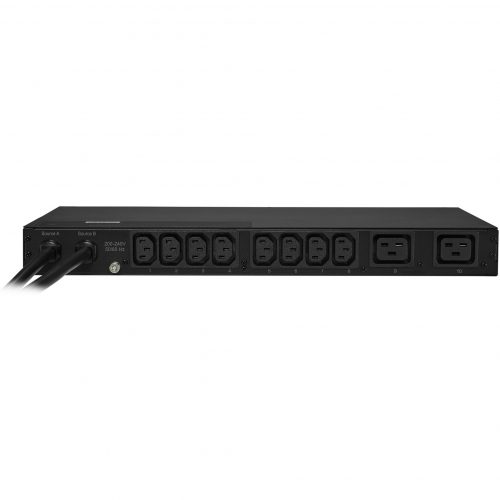 Cyber Power PDU20MHVT10AT 200240 VAC 20A Metered ATS PDU10 Outlets, 10 ft, 2 x NEMA L6-20P, Horizontal, 1U, LCD,  Warranty PDU20MHVT10AT
