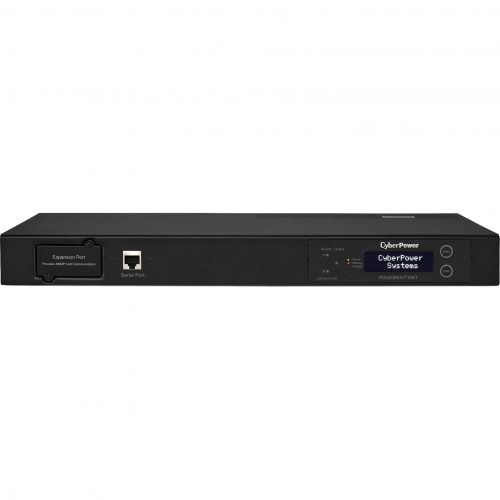 Cyber Power PDU20MHVT10AT 200240 VAC 20A Metered ATS PDU10 Outlets, 10 ft, 2 x NEMA L6-20P, Horizontal, 1U, LCD,  Warranty PDU20MHVT10AT