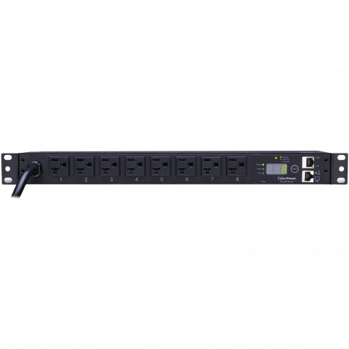 Cyber Power Monitored PDU RM 1U PDU20MT8FNET 20A 8-Outlet8 x NEMA 5-20RZero U 19″ Rack-mountable, 1U 19″ Rack-mountable PDU20MT8FNET