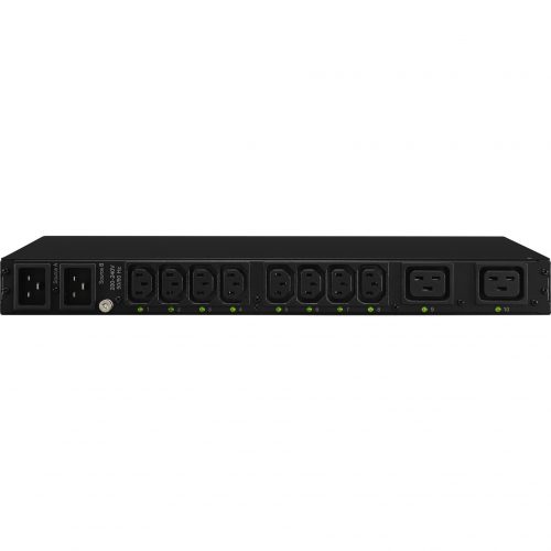 Cyber Power PDU20SWHVIEC10ATNET 200240 VAC 20A Switched ATS PDU10 Outlets, 10 ft, 2 x IEC-320 C20, Horizontal, 1U, LCD,  War… PDU20SWHVIEC10ATNET