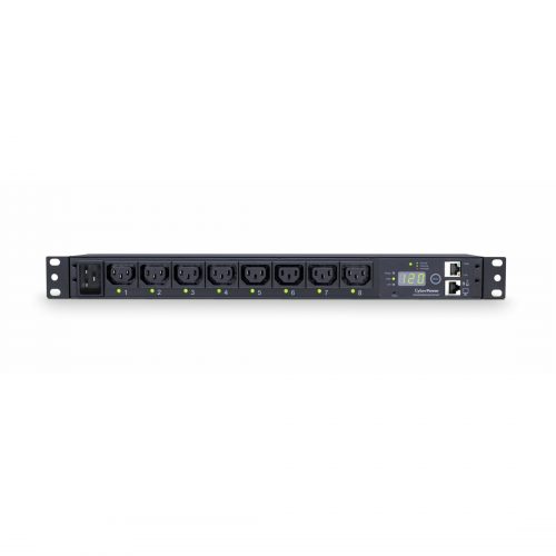 Cyber Power PDU20SWHVIEC8FNET 200240 VAC 20A Switched8 Outlets, 10 ft, IEC-320 C20, Horizontal, 1U, SNMP,  Warranty PDU20SWHVIEC8FNET
