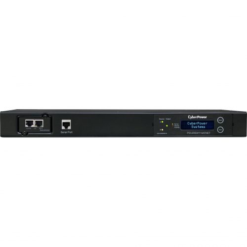 Cyber Power PDU20SWT10ATNET 100120 VAC 20A Switched ATS PDU10 Outlets, 10 ft, 2 x NEMA L5-20P, Horizontal, 1U, LCD,  Warranty PDU20SWT10ATNET