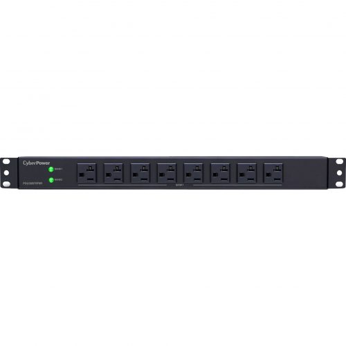 Cyber Power PDU30BT8F8R Single Phase 100125 VAC 30A Basic PDU16 Outlets, 12 ft, NEMA L5-30P, Horizontal, 1U, Lifetime Warranty PDU30BT8F8R