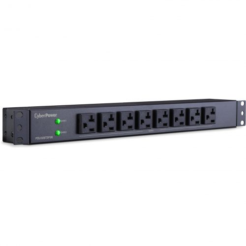 Cyber Power PDU30BT8F8R Single Phase 100125 VAC 30A Basic PDU16 Outlets, 12 ft, NEMA L5-30P, Horizontal, 1U, Lifetime Warranty PDU30BT8F8R