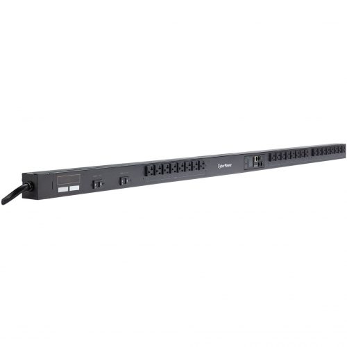 Cyber Power PDU31102 Single Phase 100120 VAC 30A Monitored PDU24 Outlets, 10 ft, NEMA L5-30P, Vertical, 0U, LCD,  Warranty PDU31102