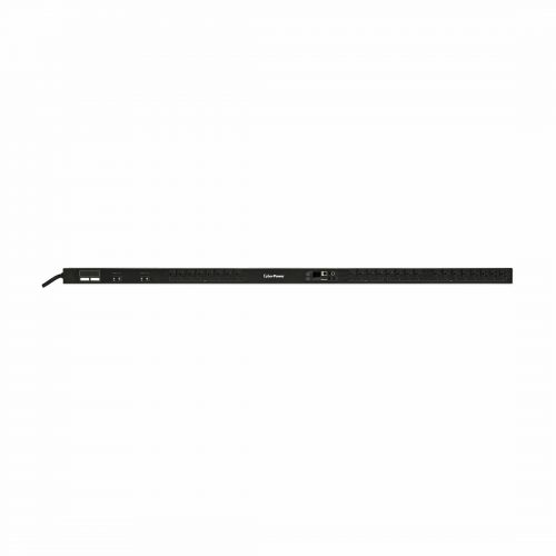 Cyber Power PDU31102 Single Phase 100120 VAC 30A Monitored PDU24 Outlets, 10 ft, NEMA L5-30P, Vertical, 0U, LCD,  Warranty PDU31102