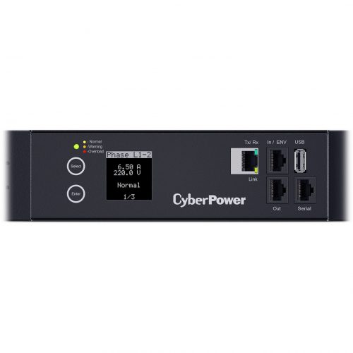 Cyber Power PDU33108 3 Phase 200240 VAC 50A Monitored PDU42 Outlets, 10 ft, Hubbell CS8365C, Vertical, 0U, LCD,  Warranty PDU33108