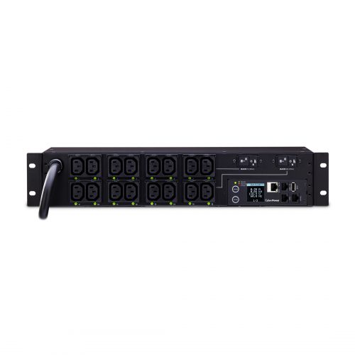 Cyber Power PDU81007 200240 VAC 30A Switched Metered-by-Outlet PDU16 Outlets, 12 ft, NEMA L6-30P, Horizontal, 2U, LCD,  Warranty PDU81007