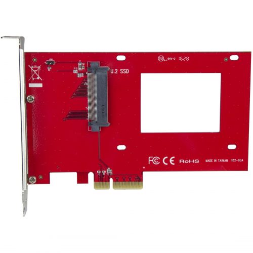 Startech .com U.2 to PCIe Adapter for 2.5″ U.2 NVMe SSDSFF-8639 PCIe Adapterx4 PCI Express 3.0NVMe PCIe AdapterU.2 PCIe CardMo… PEX4SFF8639