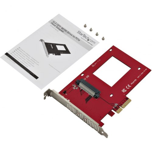 Startech .com U.2 to PCIe Adapter for 2.5″ U.2 NVMe SSDSFF-8639 PCIe Adapterx4 PCI Express 3.0NVMe PCIe AdapterU.2 PCIe CardMo… PEX4SFF8639