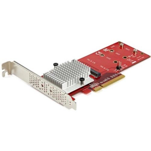 Startech .com Dual M.2 PCIe SSD Adapter Cardx8 / x16 Dual NVMe or AHCI M.2 SSD to PCI Express 3.0M.2 NGFF PCIe (m-key) CompatibleDual M… PEX8M2E2