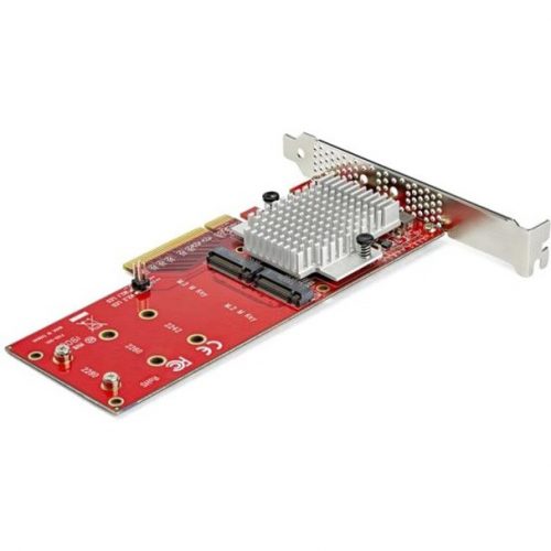 Startech .com Dual M.2 PCIe SSD Adapter Cardx8 / x16 Dual NVMe or AHCI M.2 SSD to PCI Express 3.0M.2 NGFF PCIe (m-key) CompatibleDual M… PEX8M2E2