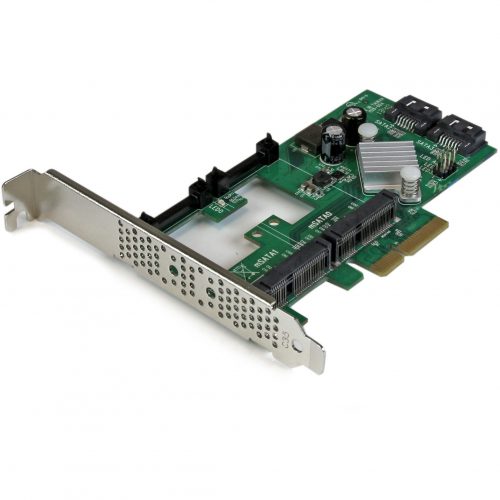 Startech .com 2 Port PCI Express 2.0 SATA III 6Gbps RAID Controller Card w/ 2 mSATA Slots and HyperDuo SSD TieringCombine SSD performance… PEXMSATA3422