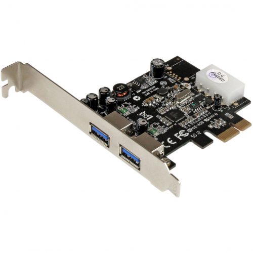 Startech .com 2 Port PCI Express (PCIe) SuperSpeed USB 3.0 Card Adapter with UASPLP4 PowerAdd 2 SuperSpeed USB 3.0 ports to your PCI Exp… PEXUSB3S25