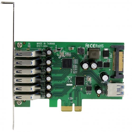 Startech .com 7 Port PCI Express USB 3.0 CardStandard and Low-Profile DesignGet the scalability you need by adding 7 USB 3.0 ports with S… PEXUSB3S7