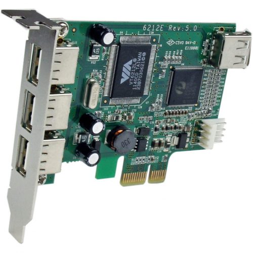 Startech .com 4-port PCI Express LP USB Adapter CardAdd 4 USB 2.0 ports to your low profile/small form factor computer through a PCI Express… PEXUSB4DP