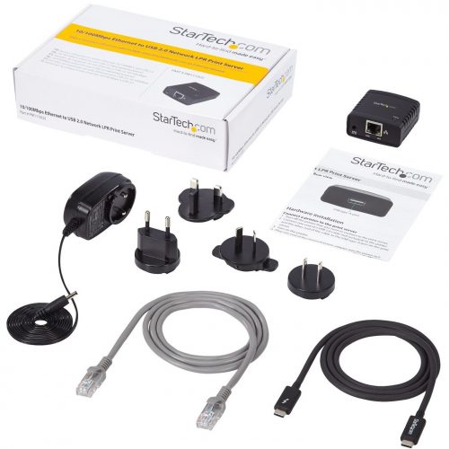 Startech .com 10/100Mbps Ethernet to USB 2.0 Network LPR Print ServerUSB Print Server with 10Base-T/100Base-TX Auto-sensing1 x USB1 x N… PM1115U2