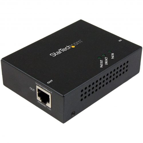Startech .com 1 Port Gigabit PoE+ Extender802.3at and 802.3af100 m (330 ft)Power over Ethernet ExtenderPoE Repeater Network Extend… POEEXT1GAT