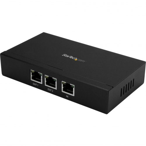 Startech .com 2 Port Gigabit PoE+ Extender802.3at and 802.3af100 m (330 ft)Power over Ethernet ExtenderPoE Repeater Network Extend… POEEXT2GAT