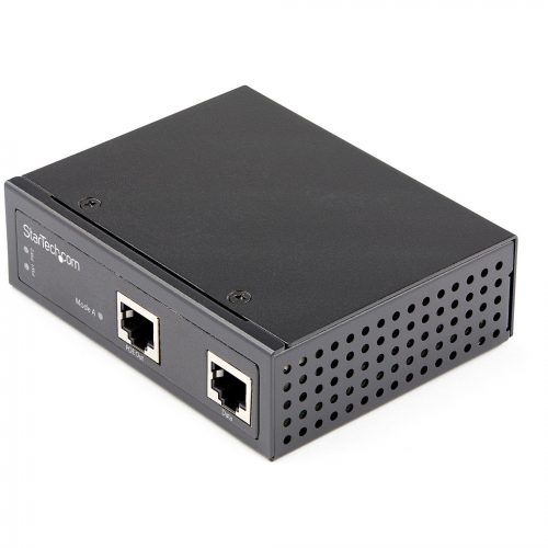 Startech .com Industrial Gigabit Ethernet PoE Injector 30W 802.3at PoE+ Midspan 48V-56VDC Power Over Ethernet Injector Adapter -40C to +75CI… POEINJ30W