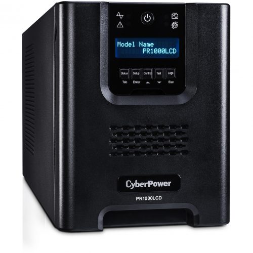 Cyber Power PR1000LCD Smart App Sinewave UPS Systems1000VA/1000W, 120 VAC, NEMA 5-15P, Mini-Tower, Sine Wave, 8 Outlets, LCD, Panel&reg… PR1000LCD