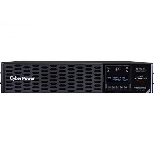 Cyber Power PR1000RTXL2U New Smart App Sinewave UPS Systems1000VA/1000W, 120 VAC, NEMA 5-15P, 2U, Rack / Tower, Sine Wave, 8 Outlets, LCD… PR1000RTXL2U