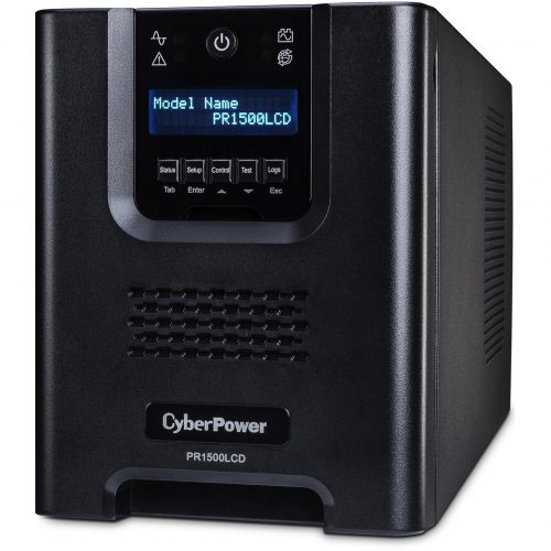 Cyber Power PR1500LCDTAA TAA Compliant UPS Systems1500VA/1500W, 120 VAC, NEMA 5-15P, Mini-Tower, Sine Wave, 8 Outlets, LCD, Panel&re… PR1500LCDTAA