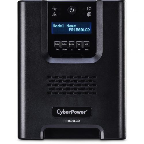 Cyber Power PR1500LCDTAA TAA Compliant UPS Systems1500VA/1500W, 120 VAC, NEMA 5-15P, Mini-Tower, Sine Wave, 8 Outlets, LCD, Panel&re… PR1500LCDTAA