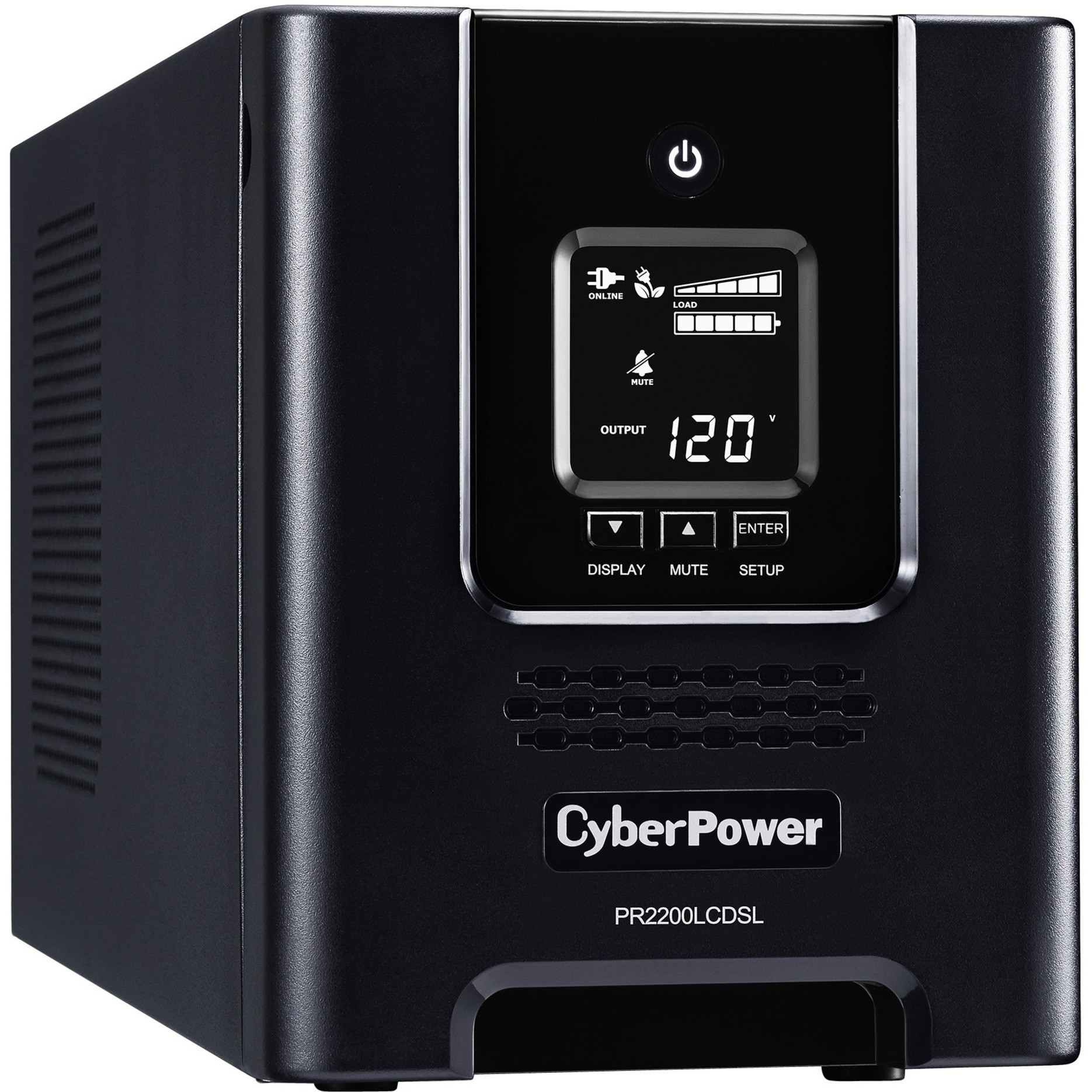 Cyber Power PR2200LCDSL Smart App Sinewave UPS Systems2070VA/1980W, 120 VAC, NEMA 5-20P, Mini-Tower, Sine Wave, 7 Outlets, LCD, Panel… PR2200LCDSL