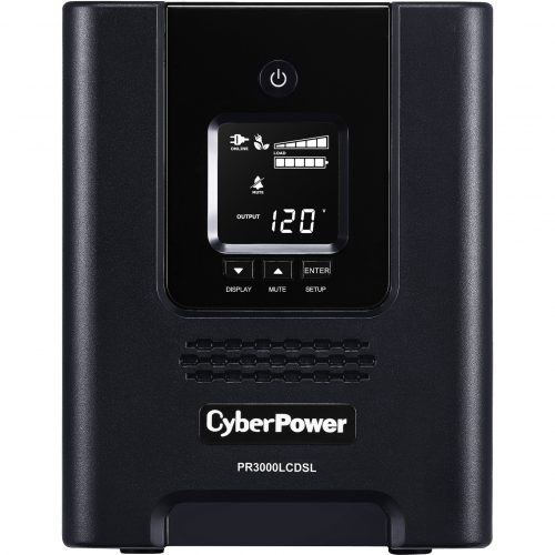 Cyber Power PR3000LCDSL Smart App Sinewave UPS Systems3000VA/2700W, 120 VAC, NEMA L5-30P, Mini-Tower, Sine Wave, 7 Outlets, LCD, Pane… PR3000LCDSL