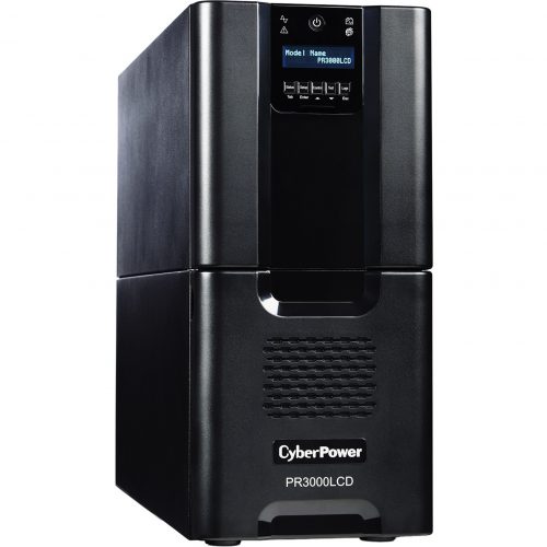 Cyber Power PR3000LCD Smart App Sinewave UPS Systems3000VA/2700W, 120 VAC, NEMA L5-30P, Tower, Sine Wave, 10 Outlets, LCD, Panel® B… PR3000LCD