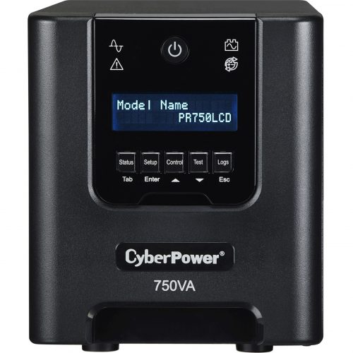 Cyber Power PR750LCD Smart App Sinewave UPS Systems750VA/525W, 120 VAC, NEMA 5-15P, Mini-Tower, Sine Wave, 6 Outlets, LCD, Panel® Bu… PR750LCD