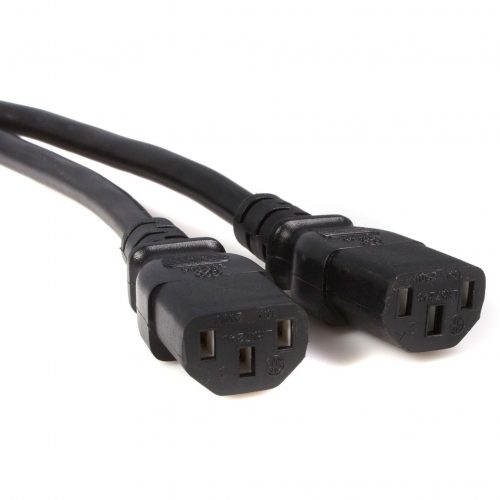 Startech .com 10ft (3m) Power Extension Cord Splitter, C14 to 2x C13, 13A 250V, 16AWG, Computer Power Cord Extension, Power Extension CableAC… PXT100Y