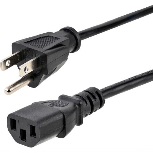 Startech .com 12ft (3.6m) Computer Power Cord, NEMA 5-15P to C13, 10A 125V 18AWG, Black Replacement AC PC Power Cord TV/Monitor Power Cable12… PXT10112