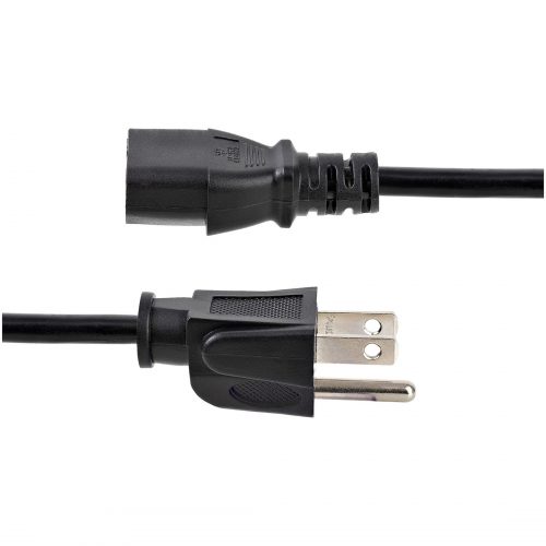 Startech .com 3ft (1m) Heavy Duty Power Cord, NEMA 5-15P to C13, 15A 125V, 14AWG, Replacement AC Computer Power Cord, PC Power Supply Cable3… PXT101143