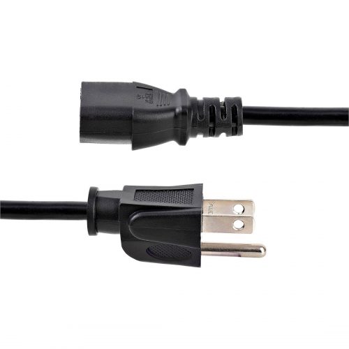 Startech .com 25ft(7.6m) Computer Power Cord, NEMA 5-15P to C13, 10A 125V 18AWG, Black Replacement AC PC Power Cord, TV/Monitor Power Cable25… PXT10125